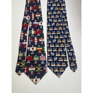 Save The Children 100% Silk Tie Lot‎ Scenes Of Christmas The Next Generation